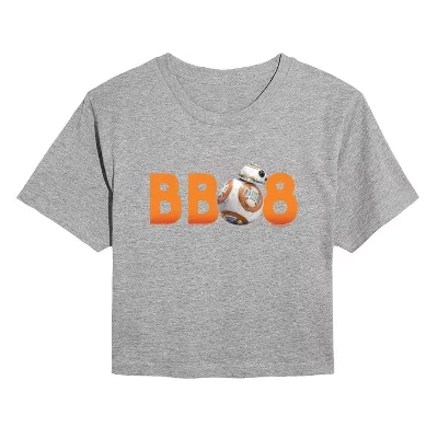 Женская укороченная футболка с рисунком BB8