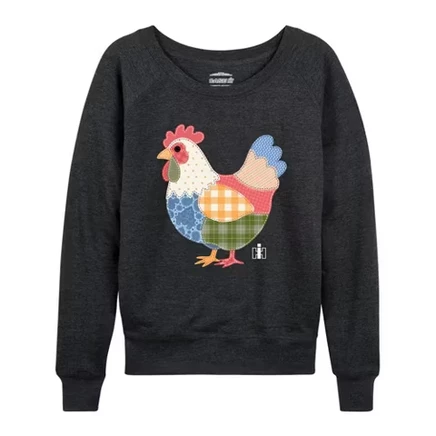 Женская футболка Case IH «Patchwork Chicken», серая