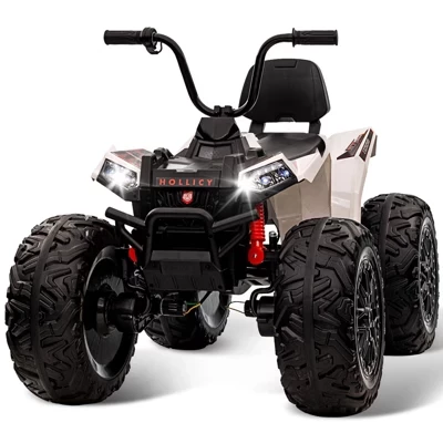Электрический детский квадроцикл ATV 24v Quad Ride on Toy – 4WD - транспортное средство на батарейках с двумя батареями емкостью 7AH, мощными двигателями мощностью 4 × 80 Вт белого цвета