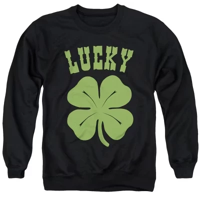 Мужская толстовка с круглым вырезом Lucky Shamrock черного цвета