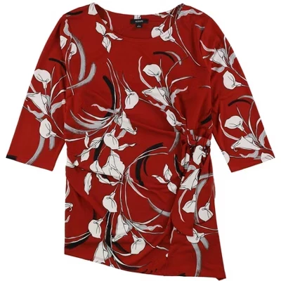 Женская блузка Alfani Side-Tie Floral, красная