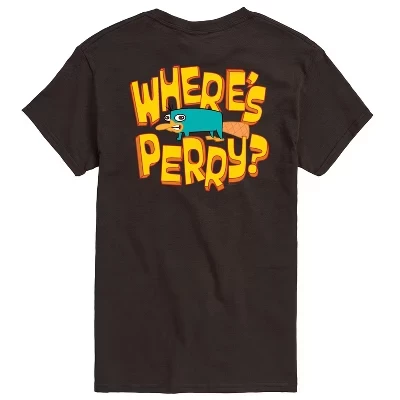 Мужская футболка Where's Perry с коротким рукавом и графическим рисунком коричневого цвета