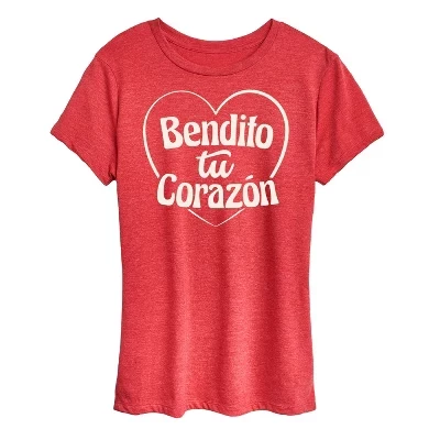 Женская футболка Instant Message Bendito Tu Corazon, красная