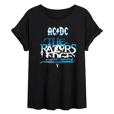 Женская - - Альбом Razors Edge -Женская футболка с объемным рисунком Футболка с объемным рисунком черная