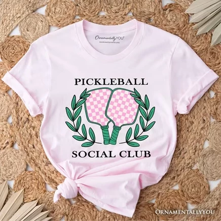 Женская футболка OrnamentallyYou Pickleball ретро, розовая