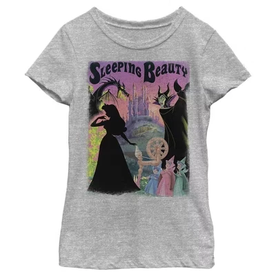 Детская футболка Sleeping Beauty Silhouettes, серый меланж