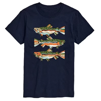Мужская футболка с коротким рукавом Northern Trout с графическим рисунком темно-синего цвета