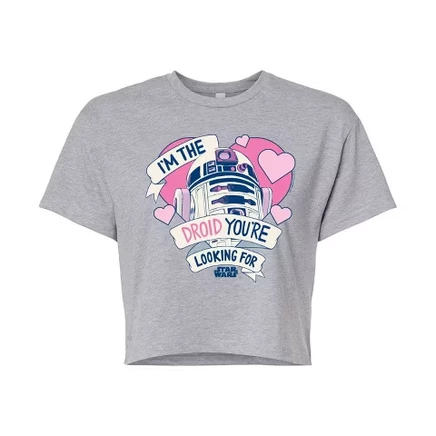 Женская футболка - - Valentine Droid Вы ищете укороченную футболку с рисунком heather grey