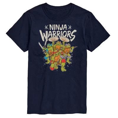 Мужская футболка Ninja Warriors с коротким рукавом и рисунком, синяя