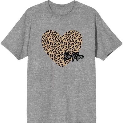Футболка для взрослых с круглым вырезом и коротким рукавом V Day Cheetah Heart Be Mine