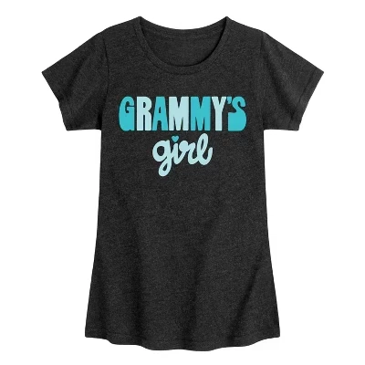 Приталенная футболка с коротким рукавом и рисунком для девочек Grammys Girl черного цвета