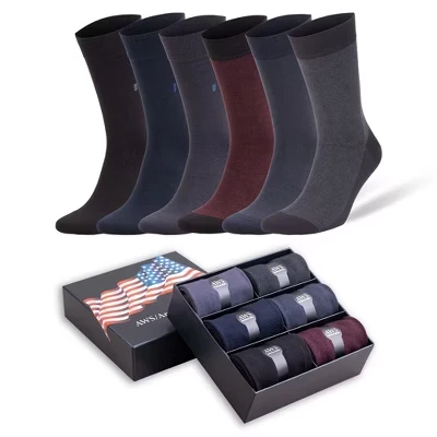 Мужские носки AWSAmerican Made, бамбук, 6 пар, стиль 2