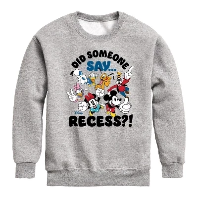 Свитшот для мальчиков Disney Say Recess, серый меланж
