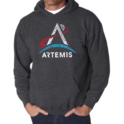 Логотип NASA Artemis - мужская толстовка с капюшоном Word Art