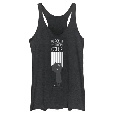 Женская спортивная майка Wednesday Black Is My Happy Color с силуэтом Racerback