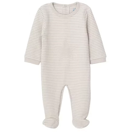 Комбинезон Baby Sleep N' Play для новорожденных бежевый в полоску, звездочка