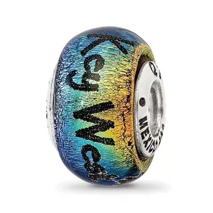 Шарм Black Bow Jewelry Co. Key West из дихроичного стекла, серебро