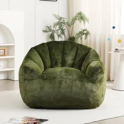 Bean Bag Chair Bean Bag Sofa Chair with Armrests Stuffed High-Density Memory Foam Lazy Sofa Comfy Chairs BeanBag Chair for Living Room Bedroom green