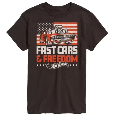 Мужская футболка с коротким рукавом и графическим изображением Rodger Dodger Fast Cars & Freedom Flag