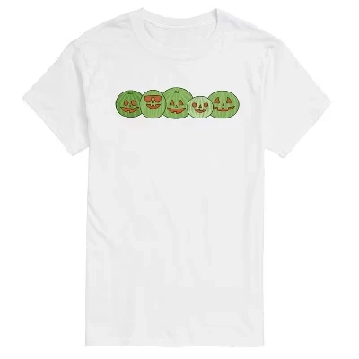 Мужская футболка с коротким рукавом Watermelon Halloween Faces и рисунком на Хэллоуин, белая