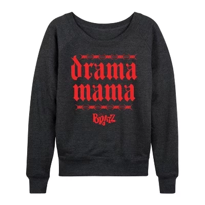 Женская толстовка bratz drama mama френч-терри, серо-меланжевый