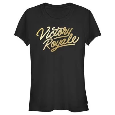 Женская футболка Fortnite Victory Royale Gold Script, черная