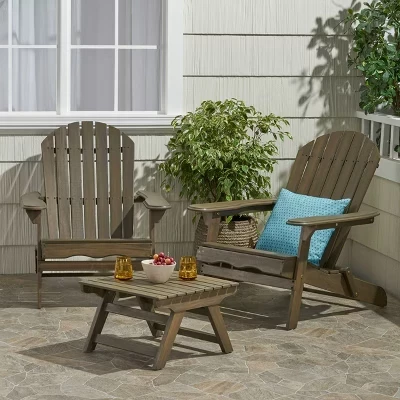 Cartagena Outdoor Acacia Wood 3 предмета в комплекте с креслом Adirondack, серый