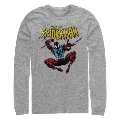 Мужской лонгслив Spider-Man Web of Spider-Man, серый меланж