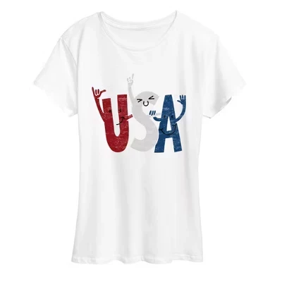 Женская футболка USA Cheer с коротким рукавом и графическим рисунком, белая