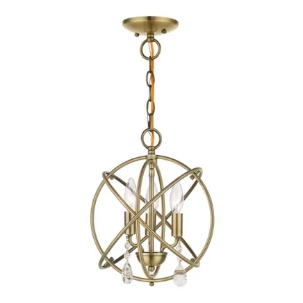 Люстра Livex Lighting Aria, 3 лампы, античная латунь