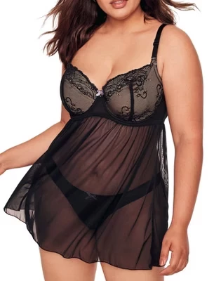 Женское нижнее белье Ella Babydoll черного цвета