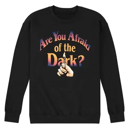 Men's - Are You Afraid Of The Dark? - Hand Holding Match Logo Graphic Fleece Sweatshirt black