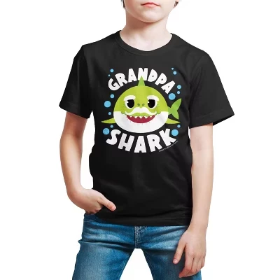 Футболка с коротким рукавом и рисунком Grandpa Shark черного цвета