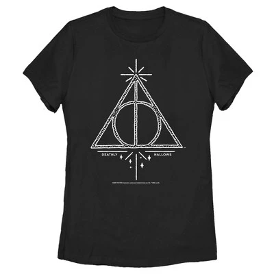 Женская футболка Harry Potter Deathly Hallows, черная