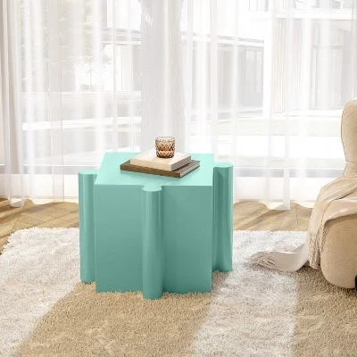 Ava Modern Patio Легкий бетонный модульный столик-головоломка для патио с выпуклыми краями зеленого цвета