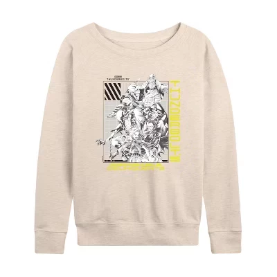 Women's -  - Disposable Delinquents Lightweight French Terry Wide Neck Long Sleeve Graphic Shirt birch