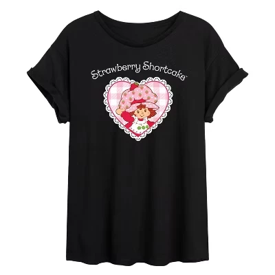Женская - - Coquette Heart-Женская объемная футболка с графическим принтом Объемная футболка с графическим рисунком черного цвета