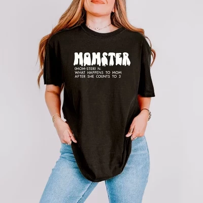 Футболка Halloween Momster Definition, окрашенная в черный цвет