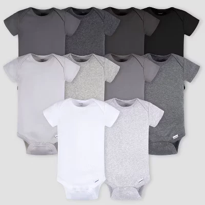 Детские боди Gerber, 10 шт., короткий рукав, черные