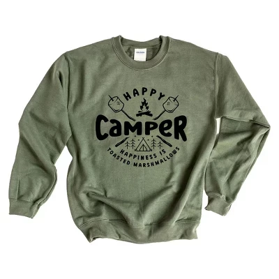 Женская толстовка в стиле милитари с рисунком Happy Camper Toasted Marshmallow military