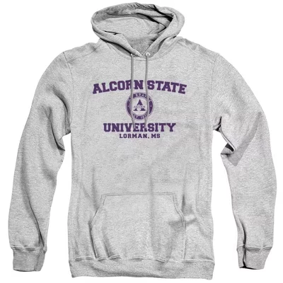 Мужская толстовка с капюшоном Athletic heather с официальным логотипом Circle от Alcorn State University