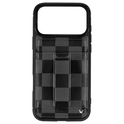 Чехлы Чехол для телефона iPhone 17 Pro Max с бумажником и ремешком для пальцев midnight check