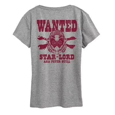Женская футболка с коротким рукавом Guardians of the Galaxy Wanted Star Lord с графическим принтом 