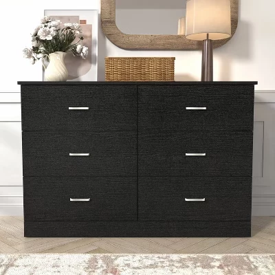 Комод Galano, 6 ящиков, 119×40×81 см, черный