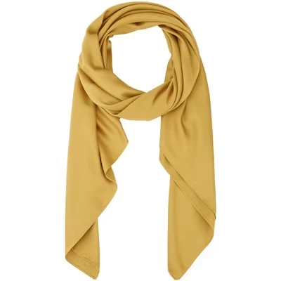 Women's Solid Square Large Elegant Satin Neckerchief Bandanas for Travel Office 1 Pc 43.3'' yellow
