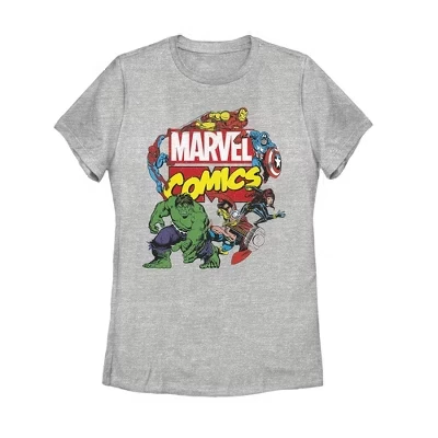 Женская футболка Marvel Comics, серый меланж