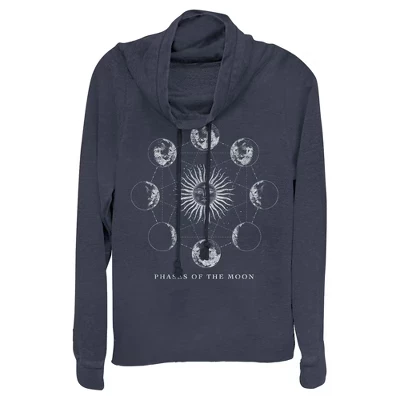 Женская толстовка с капюшоном Lost Gods Phases of the Moon для юниорок темно-синего цвета