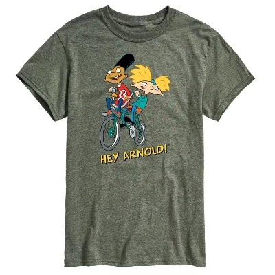 Мужская футболка с коротким рукавом Arnold and Gerald on Bike и графическим рисунком зеленого цвета