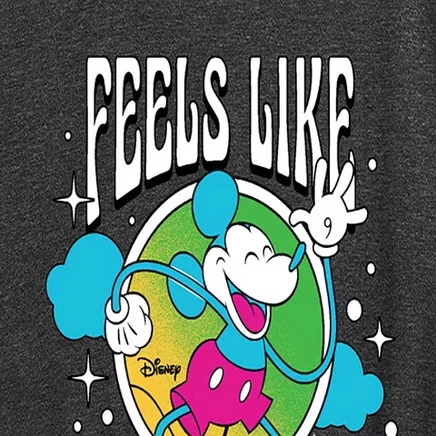 Женская футболка с изображением Микки Мауса Feels Like Dream с коротким рукавом и графическим рисунком heather charcoal
