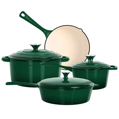 Набор кухонной посуды Captiva Designs, эмалированный чугун, зеленый